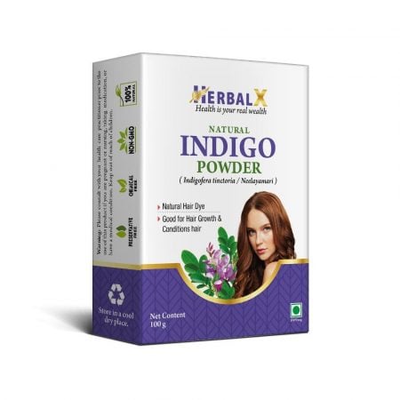HerbalX Indigo Powder | Natural Hair Coloring | Fights-off Dandruff | Shiny Hair - 100 g
