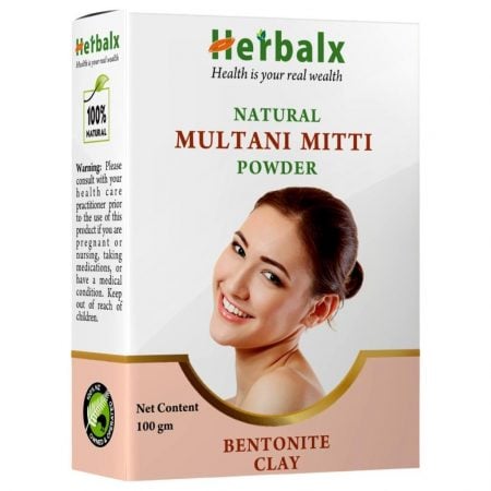 HerbalX Multani Mitti Powder | Healing Clay | Removes Dead Skin, Cleanses Pores | Oil Control - 100 g