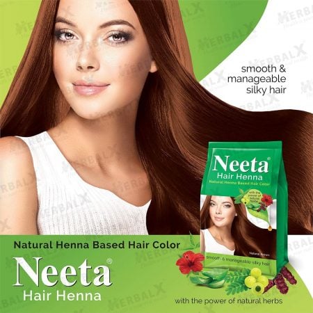 Neeta Hair Colour - Natural Brown | For Women & Men | Henna Based | For Smooth Hair - 125g