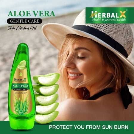 HerbalX Aloe Vera Gel | Skin Healing Gel | Face & Body -  120 ml