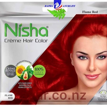 Nisha Creme Hair Color FLAME RED (30ml + 20gm), Best before 09/2025