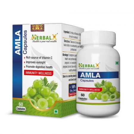 HerbalX Amla | Health Booster | Rich in Antioxidants | 60 Vegan Capsule 500mg