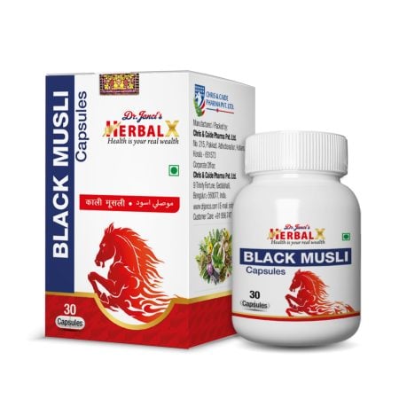 HerbalX Black Musli Capsule | 100% Natural | 30 Vegan Capsules 500mg
