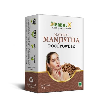 HerbalX Manjistha Root Powder  | Rubia cordifolia | For Radiant Skin 100g