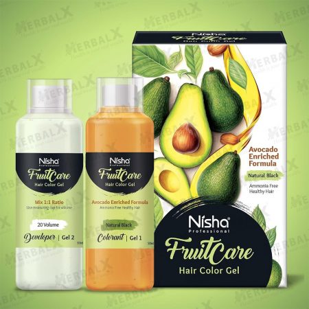 Nisha Hair Colour Gel - Natural Black  | No-Ammonia | 100% Grey Coverage | For Men & Women - 500ml +500ml