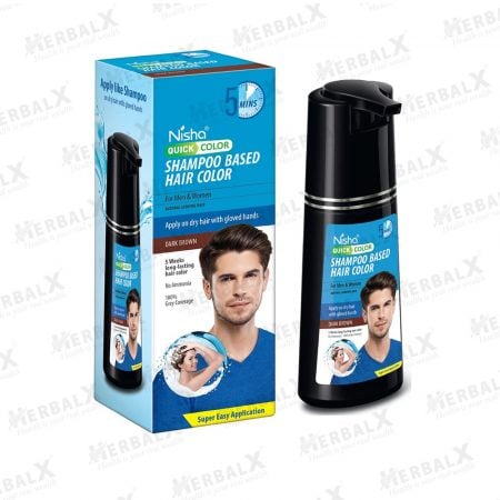 Quick 5 Minutes Shampoo Hair Color - Dark Brown | Long Lasting | For Women And Men - 400ml