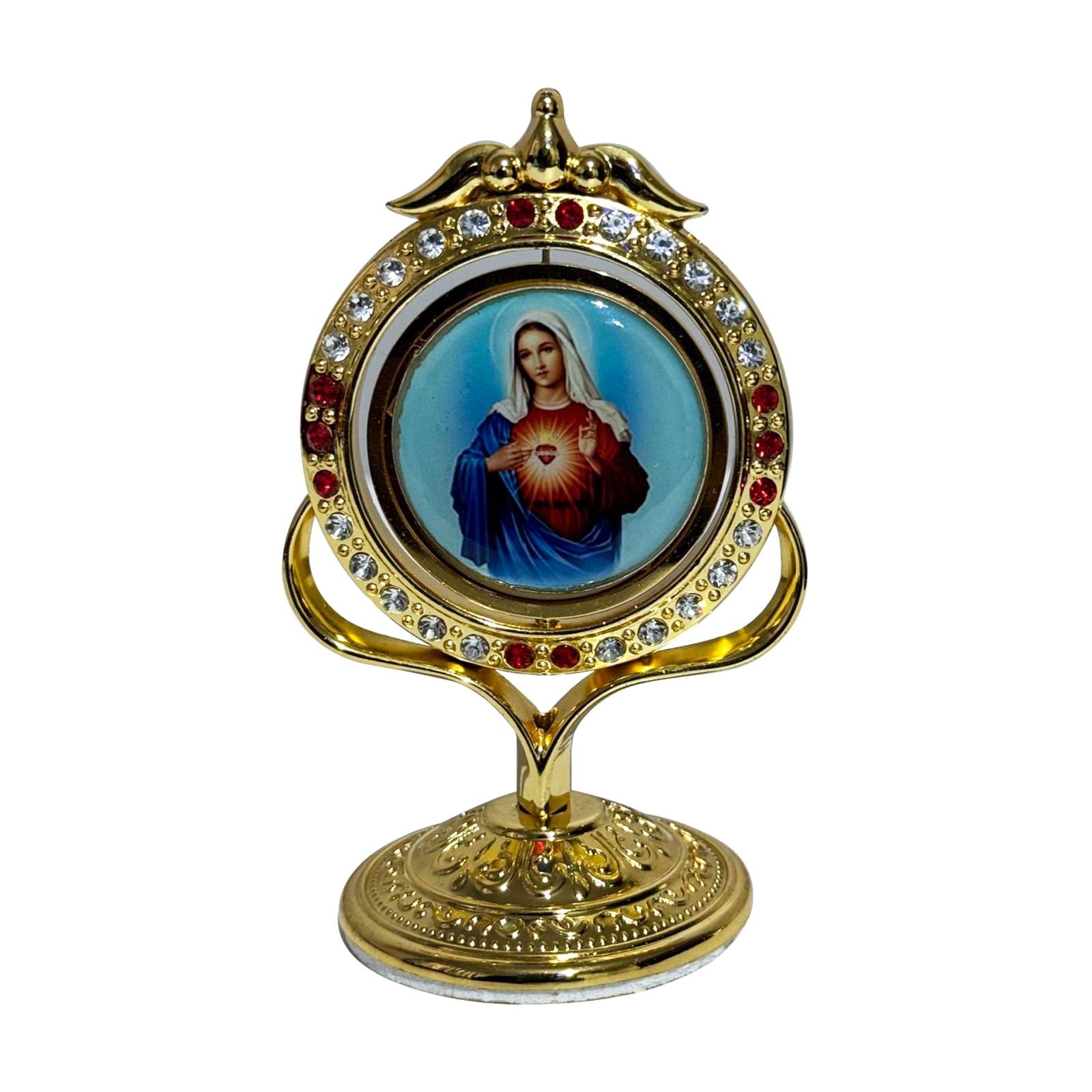 Double face Car Dashboard Stand, Jesus Car Stand, Christian Car Stand, Office Study Table Stand - Jesus & Mother Mary, Weight:70 g - Image 2