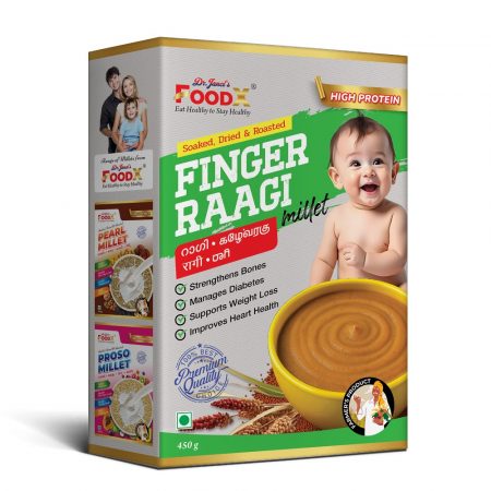 FoodX Whole Finger / Ragi Millet | Healthy Digestion | Heart Health | Nutrient Rich - 450 g
