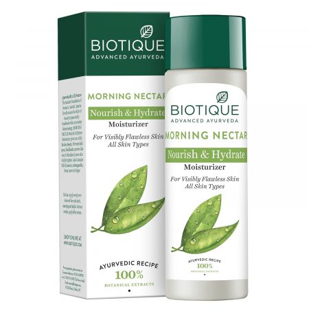 Biotique Morning Nectar Flawless Skin Moisturizer Lotion | Prevents Dark Spots, Blackheads and Blemishes | All Skin Types - 190ml
