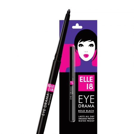 Elle 18 Eye Drama Kajal | Super Black- Smudge-Proof | Waterproof  - 0.35 g