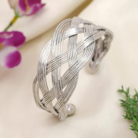 Silver Plated Cuff Kada | Traditional & Contemporary Looks | Resistance To Tarnish | Daily Wear or Special Occasions