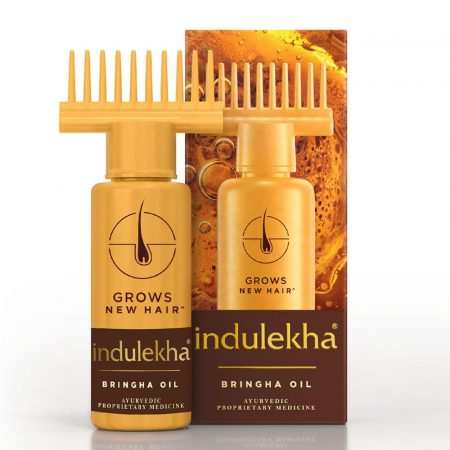 Indulekha Bringha Ayurvedic Hair Oil | Hair Fall Control & Hair Growth | With Bringharaj & Coconut Oil | Comb Applicator Bottle | For Men & Women - 100 ml