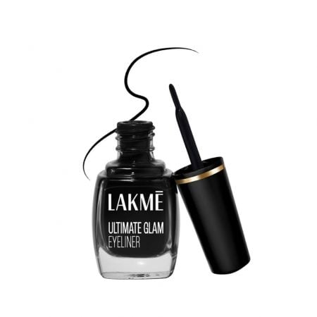Lakme Ultimate Glam Eye Liner | Semi Matte | Quick drying | Water resistant & Smudge proof Eye Liner, Black - 9ml
