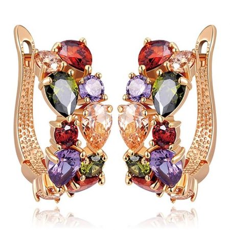 Earrings for Women | Combo Set of Two Multi-Color Crystal Earrings | Stylish & Party Wear | For Charming & Elegant look
